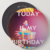 今日は私の誕生日アートプリント 缶バッジ (正面&裏面)