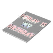 今日は私の誕生日ベビーピンクアートプリント ノートパッド (回転)