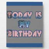 今日は私の誕生日ベビーピンクアートプリント フォトプラーク (正面)
