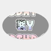 今日は私の誕生日 ベイビーピンク アートプリント 楕円形シール (正面)