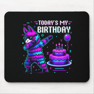 今日は私の誕生日!ラマのピニャータ 誕生日パーティー 男の子 マウスパッド