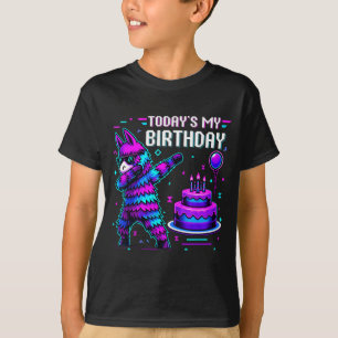 今日は私の誕生日 ラマ ピニャータ 誕生日パーティー 男の子 Tシャツ