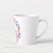 今日は私は喜び感動的引用文ピンクフローラを選択 カフェラテマグ (右)