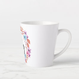 今日は私は喜び感動的引用文ピンクフローラを選択 カフェラテマグ