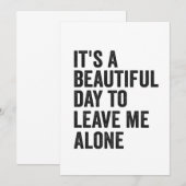 今日は私を一人にしておくのに最適な日 面白いギフト 招待状 (正面/裏面)