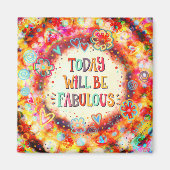 今日は素晴らしいおもしろいトレンディー カラフル マグネット (正面)