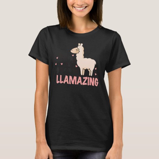 今日は素晴らしいラマの誕生日パン1になる Tシャツ (正面)