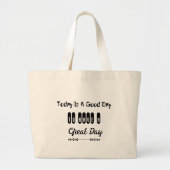 今日は素晴らしい一日を過ごすのに良い日 Typography ラージトートバッグ (正面)
