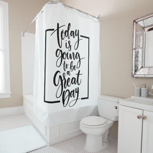 今日は素晴らしい日のシャワー・カーテンであることを行っています シャワーカーテン (インサイチュ)