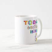 今日は素晴らし全て前向き考えるの1 コーヒーマグカップ (正面右)