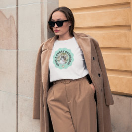 今日は素晴らし早くターコイズカスタム猫の写真 Tシャツ