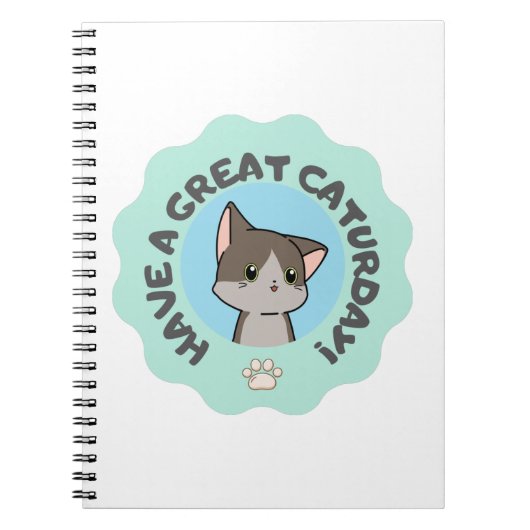 今日は素晴らし早くマングライク青いネコ ノートブック (正面)
