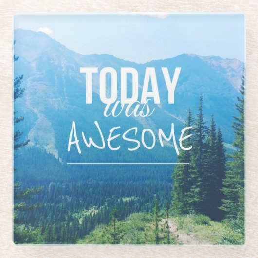 今日は素晴らし ガラスコースター (正面)