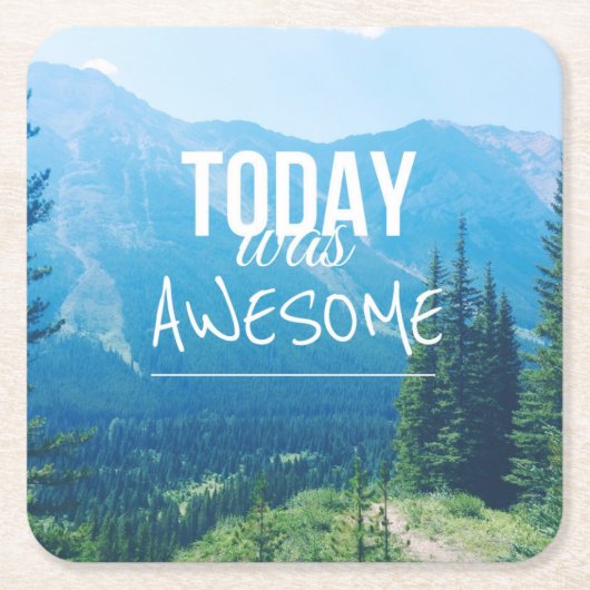 今日は素晴らし スクエアペーパーコースター (正面)