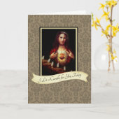 今日は聖なるハート・イエスのためにロウソクに火をつけた カード (黄色い花)