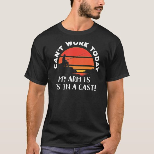 今日は腕がキャストで働けない – Sunset Fis Tシャツ (正面)