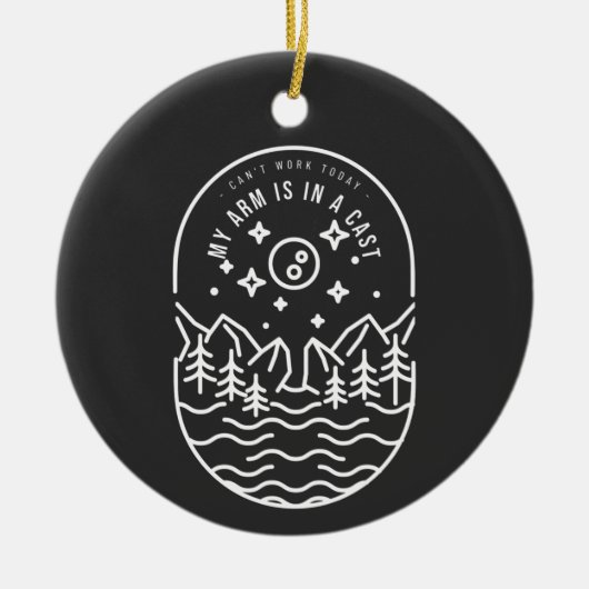 今日は腕がギプスだ セラミックオーナメント (正面)