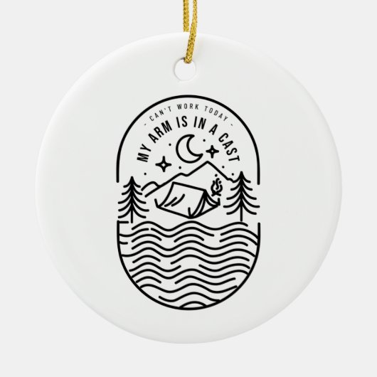 今日は腕がギプスだ セラミックオーナメント (正面)