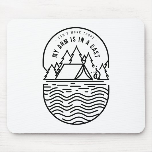 今日は腕がギプスだ マウスパッド (正面)