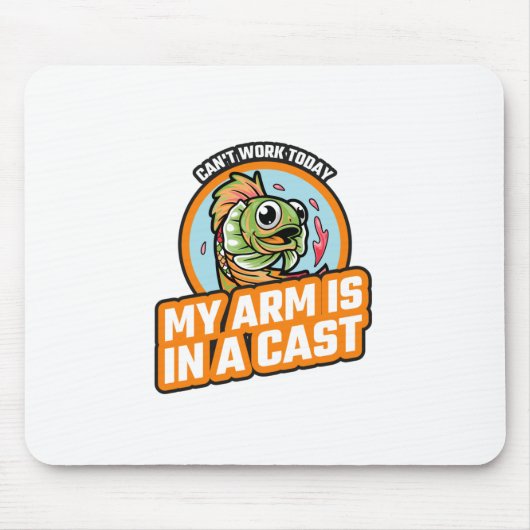 今日は腕がギプスだ マウスパッド (正面)