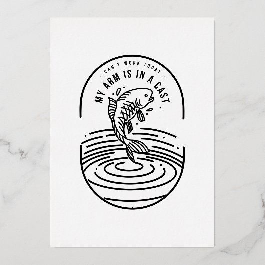 今日は腕がギプスだ 箔招待状 (正面)