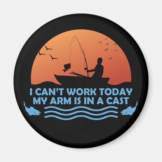 今日は腕がギプスで動けない マグネット (正面)