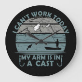 今日は腕がギプスで動けない ラージ壁時計 (正面)