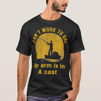 今日は腕がギプスの釣り人で働けない Tシャツ