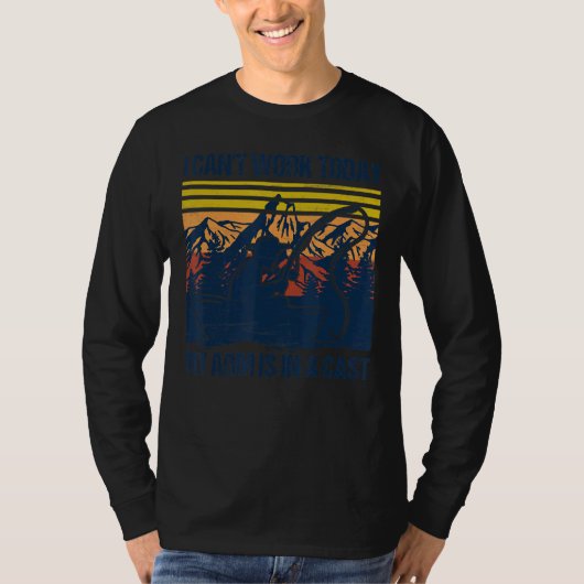 今日は腕がギプスの魚釣り Tシャツ (正面)