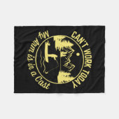 今日は腕がギプス魚釣りで動けなおもしろいい フリースブランケット (正面(横))