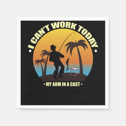 今日は腕が釣り人で働けない スタンダードカクテルナプキン (正面)