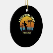 今日は腕が釣り人で働けない セラミックオーナメント (右)