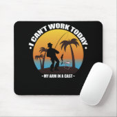 今日は腕が釣り人で働けない マウスパッド (マウス)