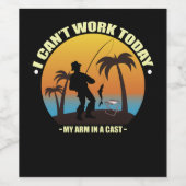 今日は腕が釣り人で働けない ワインラベル (シングルラベル)