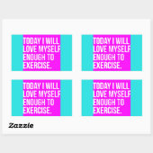 今日は自分の気持ちをエクササイズやる気に 長方形シール (シート)