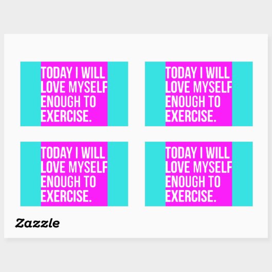 今日は自分の気持ちをエクササイズやる気に 長方形シール (シート)