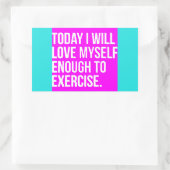 今日は自分の気持ちをエクササイズやる気に 長方形シール (バッグ)
