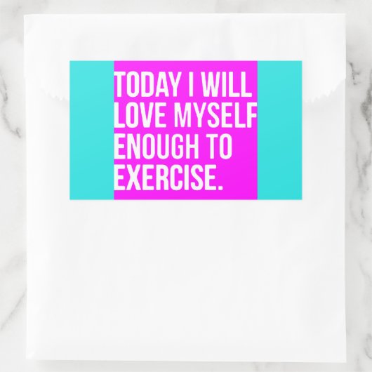 今日は自分の気持ちをエクササイズやる気に 長方形シール (バッグ)