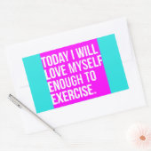 今日は自分の気持ちをエクササイズやる気に 長方形シール (封筒)