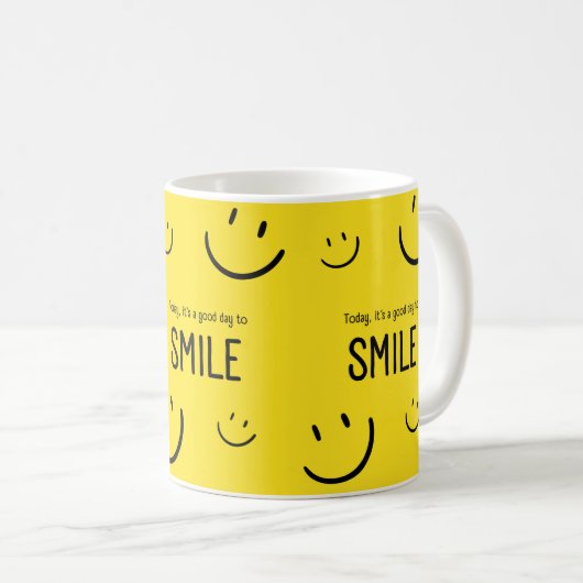 今日は良い一日であるスマイルインスピレーション コーヒーマグカップ (正面右)