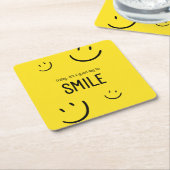 今日は良い一日であるスマイルインスピレーション スクエアペーパーコースター (アングル)