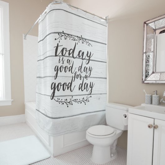 今日は良い日のための良い日である – shiplap シャワーカーテン (インサイチュ)