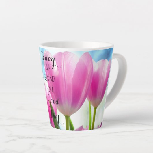 今日は良い日のマグカップのための良い日である カフェラテマグ (右アングル)