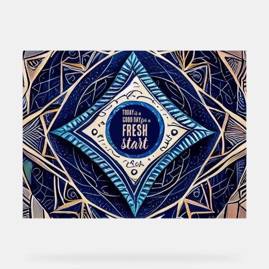 今日は良い日の新しいスタートやる気を起こさせる引用文 アクリルサイン (正面)