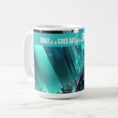 今日は良い日の新しいスタートやる気を起こさせる引用文 コーヒーマグカップ (正面左)