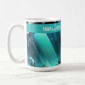 今日は良い日の新しいスタートやる気を起こさせる引用文 コーヒーマグカップ (左)