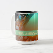 今日は良い日の新しいスタートやる気を起こさせる引用文 ツートーンマグカップ (正面左)