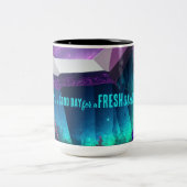 今日は良い日の新しいスタートやる気を起こさせる引用文 ツートーンマグカップ (中央)