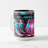 今日は良い日の新しいスタートやる気を起こさせる引用文 ツートーンマグカップ (正面左)