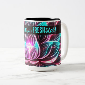 今日は良い日の新しいスタートやる気を起こさせる引用文 ツートーンマグカップ